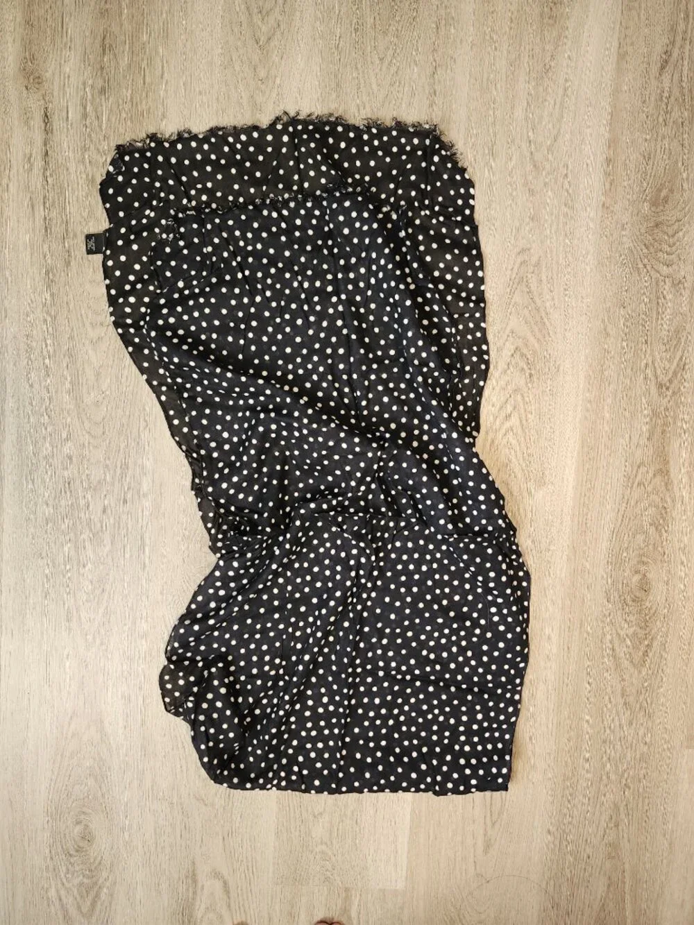 Polka Dot Scarf Black White 70 x 21